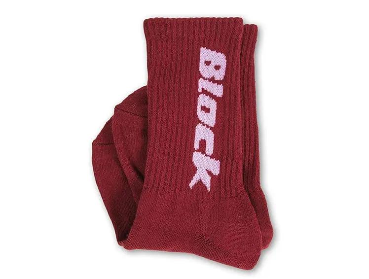Calcetin Largo Block Unisex Burdeo