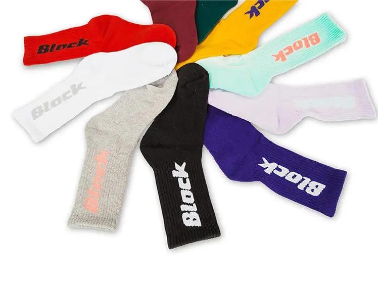 Calcetin Largo Block Unisex Gris Melange