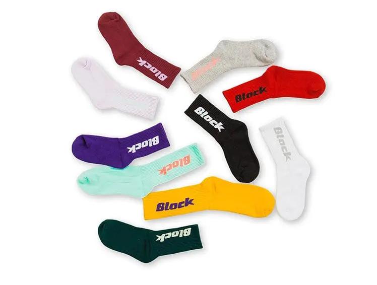 Calcetin Largo Block Unisex Gris Melange